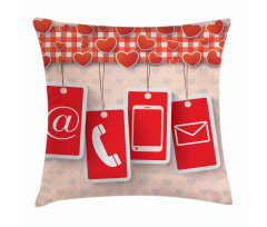 Phone and Hearts Pillow Cover