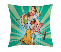 House Chores Kids Pop Art Pillow Cover