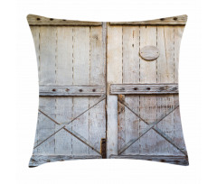 Country Rusty Wooden Door Pillow Cover