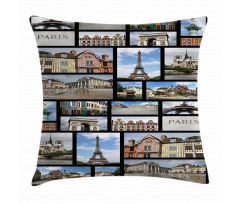 France Iconic Landmarks Photo Pillow Cover