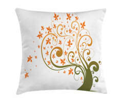 Abstract Autumn Tree Ornament Pillow Cover