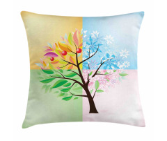 4 Seasons Tree Environment Pillow Cover