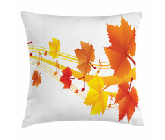 Dried Leaves Musical Notes Pillow Cover