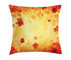 Abstract Grunge Maple Leaves Pillow Cover