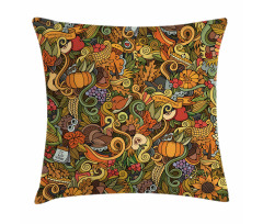 Hand-drawn Art Thanksgiving Pillow Cover