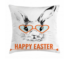 Funny Bunny Glasses Pillow Cover
