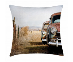 Rusty Trucks Rural View Pillow Cover