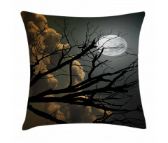 Bare Branches and Full Moon Pillow Cover