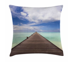 Peaceful View Long Jetty Ocean Pillow Cover