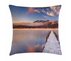 Japanese Lake Autumn Sunrise Pillow Cover