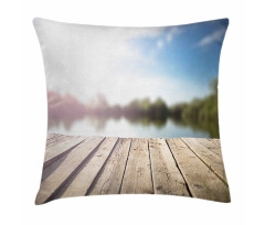 Grunge Wood Pier Blurred Photo Pillow Cover