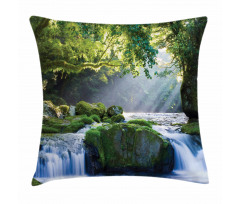 Green Forest and Streaming Pillow Cover