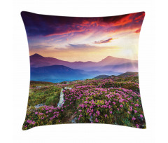 Summer Day Floral Panorama Pillow Cover