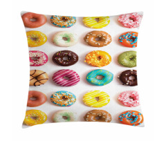 Tasty Colorful Donuts Pillow Cover
