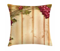 Grapes Wooden Illustration Pillow Cover