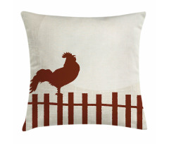 Rooster Silhouette Grunge Pillow Cover