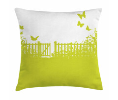 Garden Lawn and Gate Rural Pillow Cover