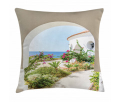 Plants Flowers Sea Panorama Pillow Cover