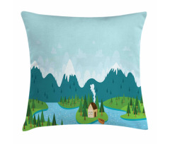 Rural Home Mountains Pillow Cover