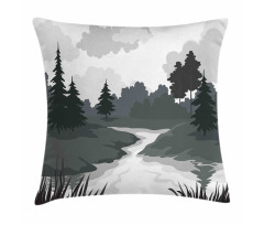 Greyscale Landscape Pillow Cover