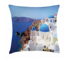 Mediterranean Shore Photo Pillow Cover