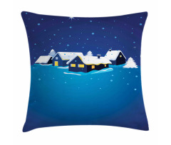 Snowy Small Town Cozy Home Pillow Cover