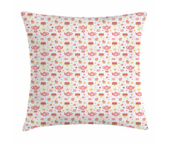 Flora Royal Tea Set Print Pillow Cover