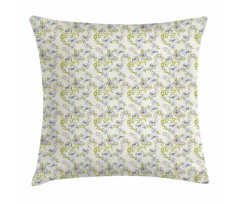 Romantic Floral Leaves Art Pillow Cover