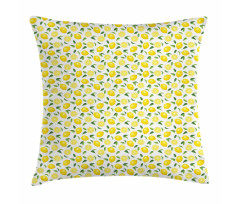 Fruit Art Lemons and Leaves Pillow Cover