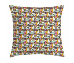 Contemporary Strokes Dots Pillow Cover