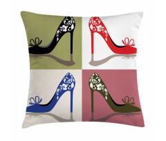 Floral Ornamental Shoes Pillow Cover