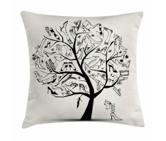 Tree of Shoes Fashion Pillow Cover