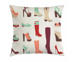 Flat and High Heel Shoes Pillow Cover