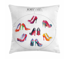 Watercolor Shoe Pairs Pillow Cover