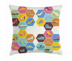 Shoe in Hexagons Pillow Cover