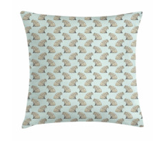 Fluffy Animal Characters Art Pillow Cover