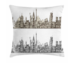 Historical Monument Lines Pillow Cover