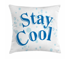 Blue Tones Words Bubbles Pillow Cover