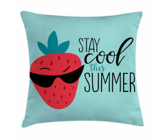 Funny Strawberry Summer Pillow Cover