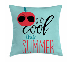 Apple with Sunglasses Pillow Cover