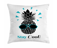 Words and Pineapple Print Pillow Cover