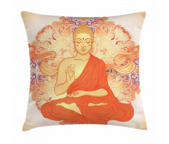 Oriental Calmness Figure Pillow Cover