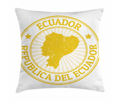 Retro Republica Del Ecuador Pillow Cover