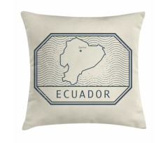 Retro Design Country Map Pillow Cover