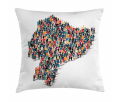 Map Created with People Pillow Cover