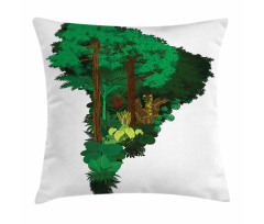 Botanic Continent Map Pillow Cover