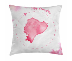 Map with Plane Pillow Cover