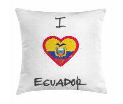 I Love Ecuador Heart Flag Pillow Cover