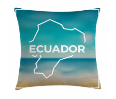 White Frame Blurred Beach Pillow Cover