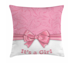 Its a Girl and Ribbon Pillow Cover